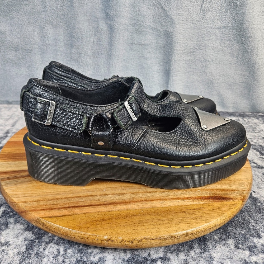 Dr Martens Caidos Polley Mary Jane Chunky Platform Quad Creeper Metal Shoes 7